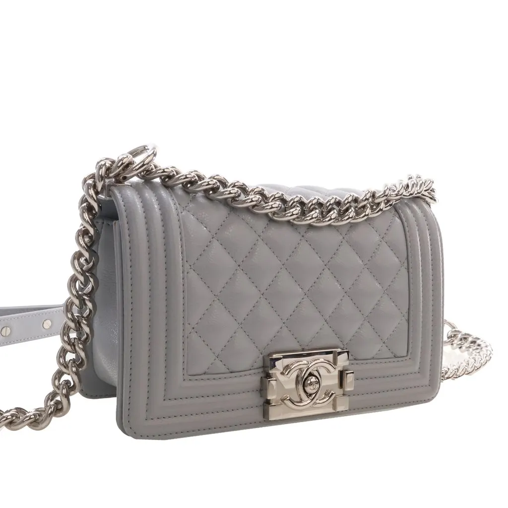 Chanel Small Quilted Caviar Boy Flap MultiColor Leather Very good - Back View