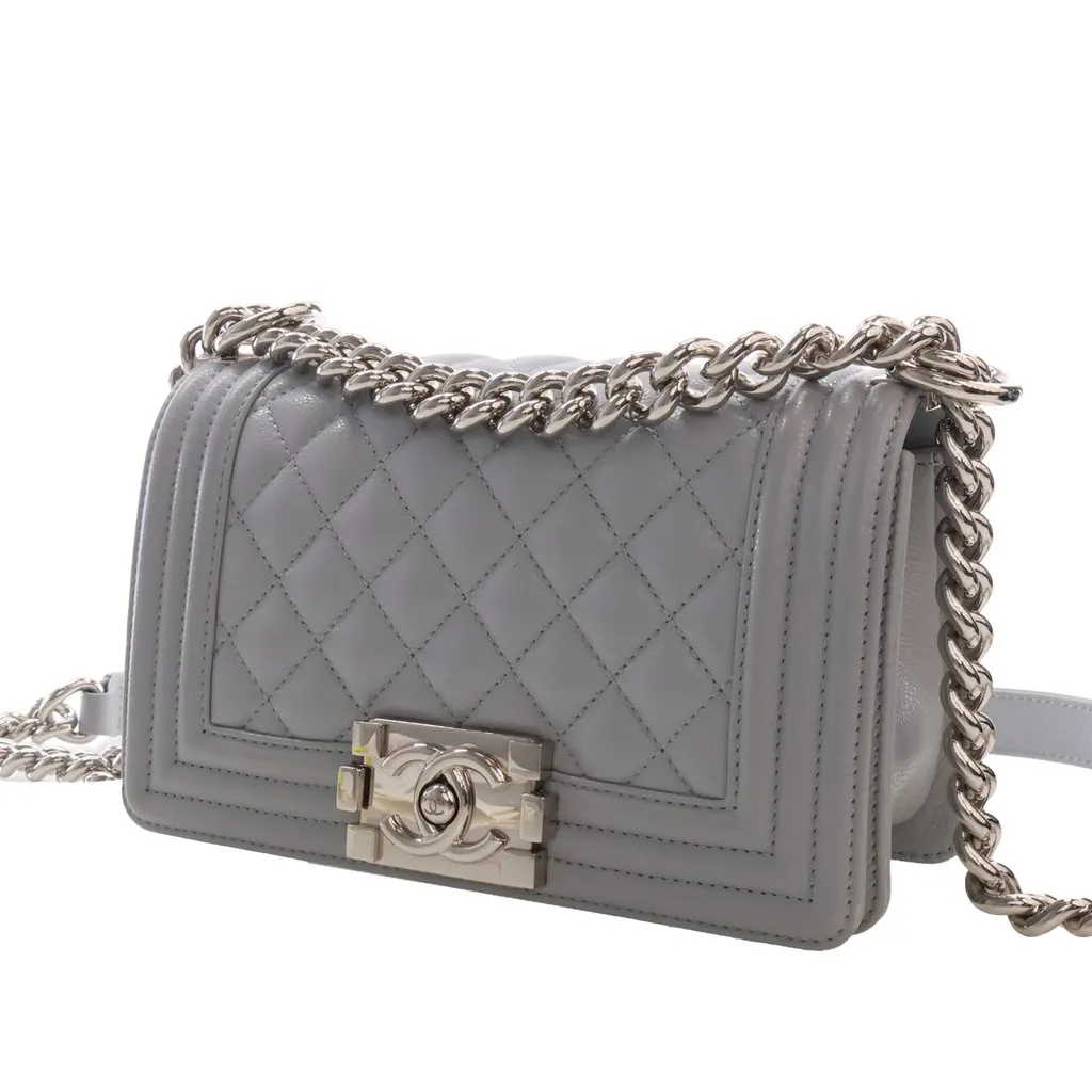Chanel Small Quilted Caviar Boy Flap MultiColor Leather Very good - Inside View