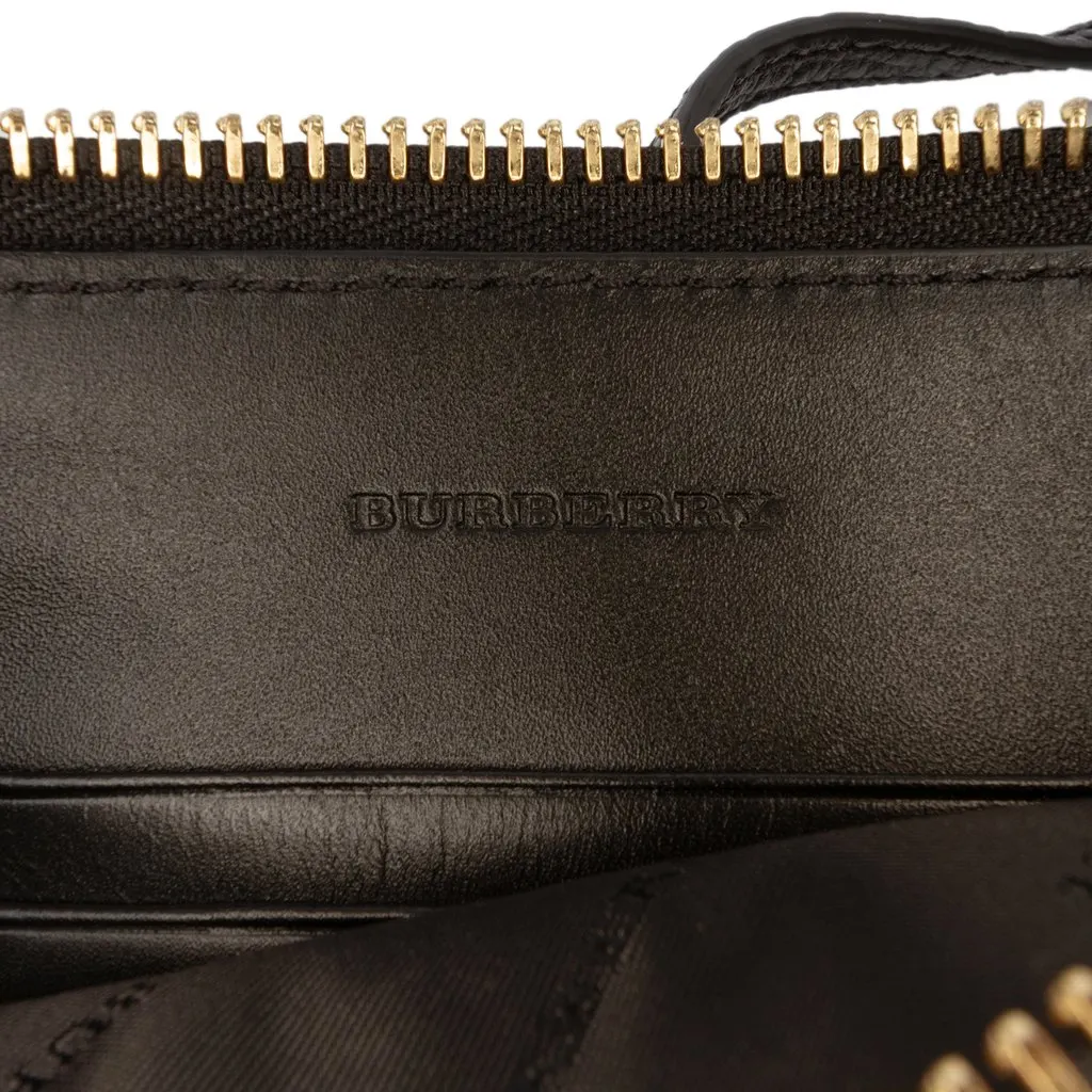 Burberry Small Grain Check Embossed Leather Chichester Crossbody Black Leather Good - Box View