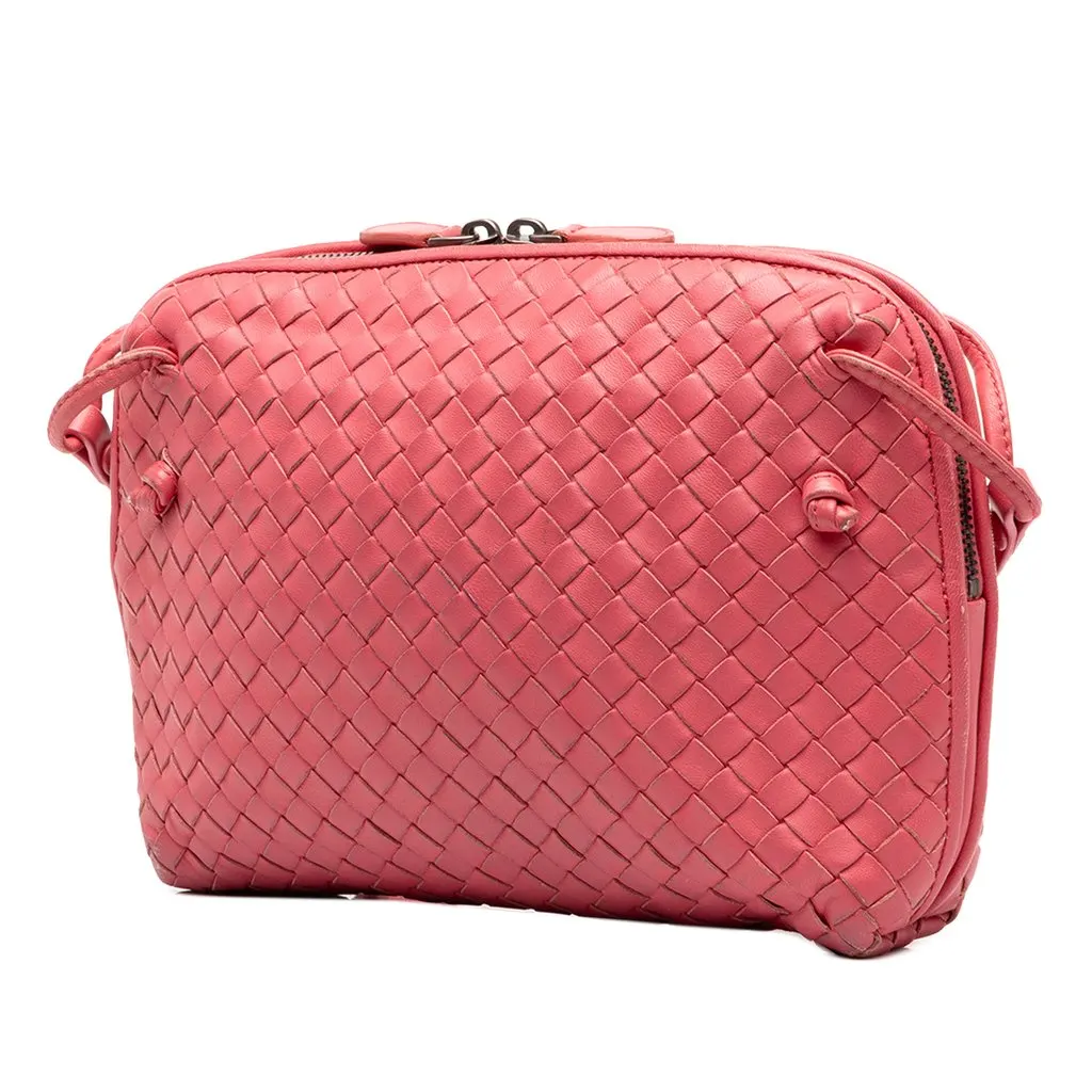Bottega Veneta Nappa Intrecciato Nodini Crossbody Pink Leather Very good - Back View