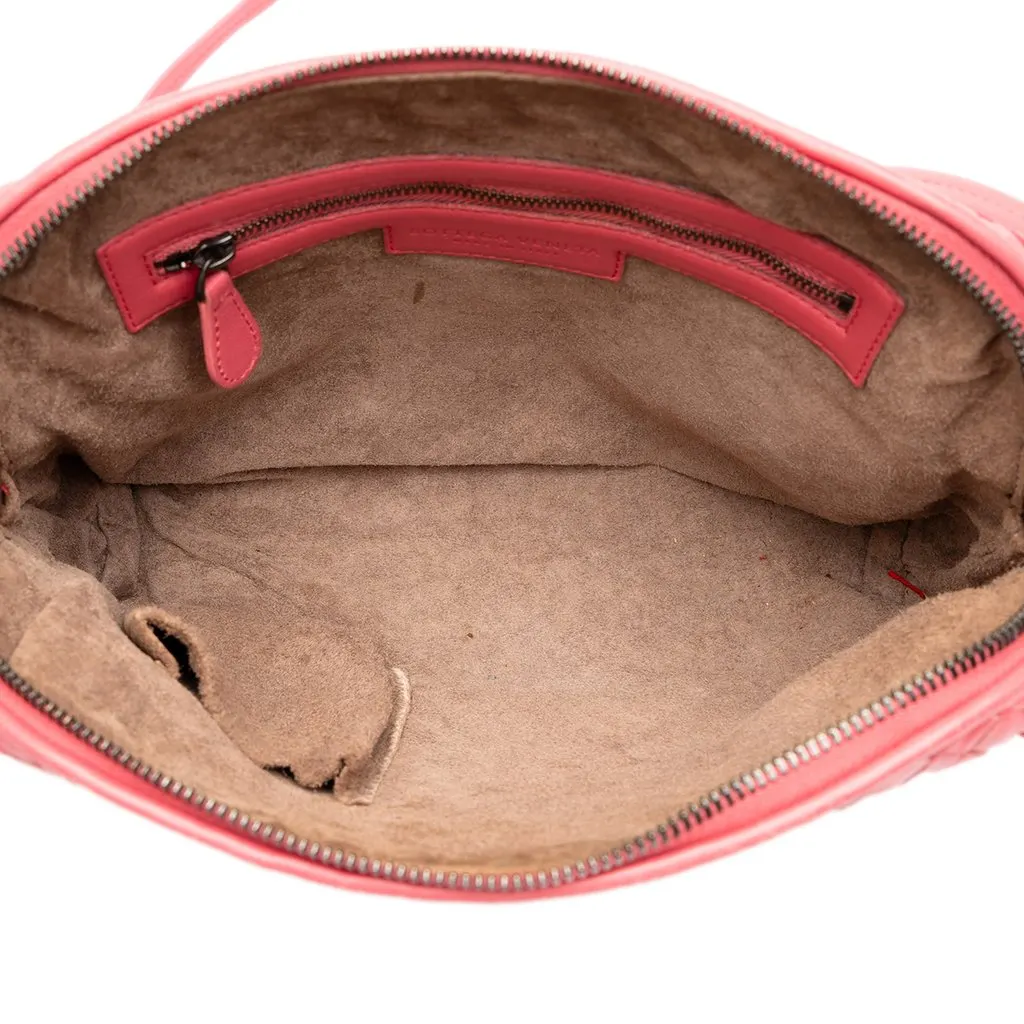 Bottega Veneta Nappa Intrecciato Nodini Crossbody Pink Leather Very good - Model View