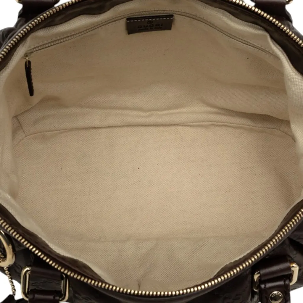 Gucci Guccissima Sukey Satchel Brown Leather Very good - Model View