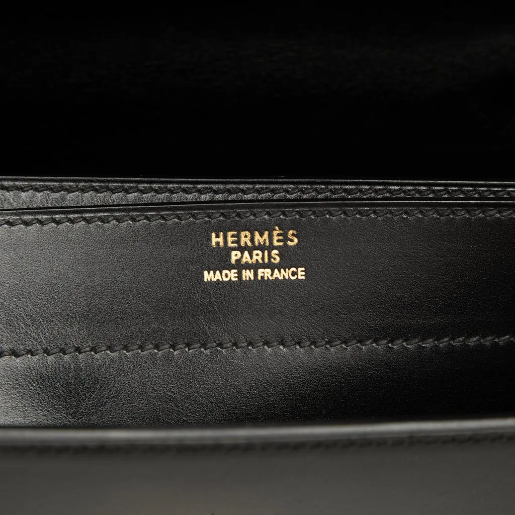 Hermès Box Calf Sac a Depeches 41 Black Leather Very good - Box View