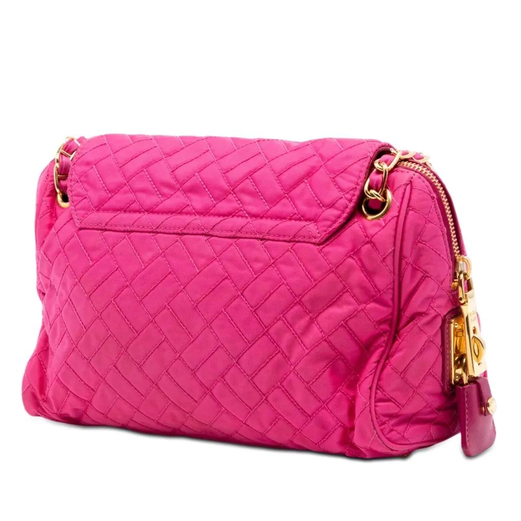 Prada Impuntu Tessuto Chain Crossbody Pink Very good - Back View