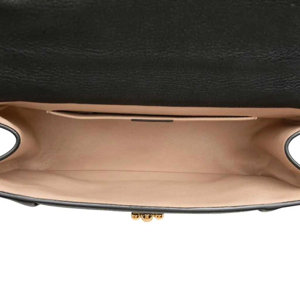 Chloé Medium Leather Elsie Crossbody Black Leather Good - Model View