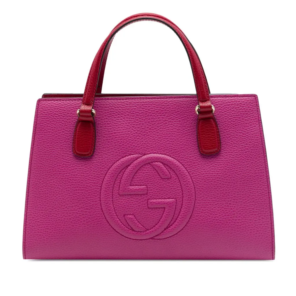 Gucci Medium Leather Soho Satchel Pink Leather Very good - Front View