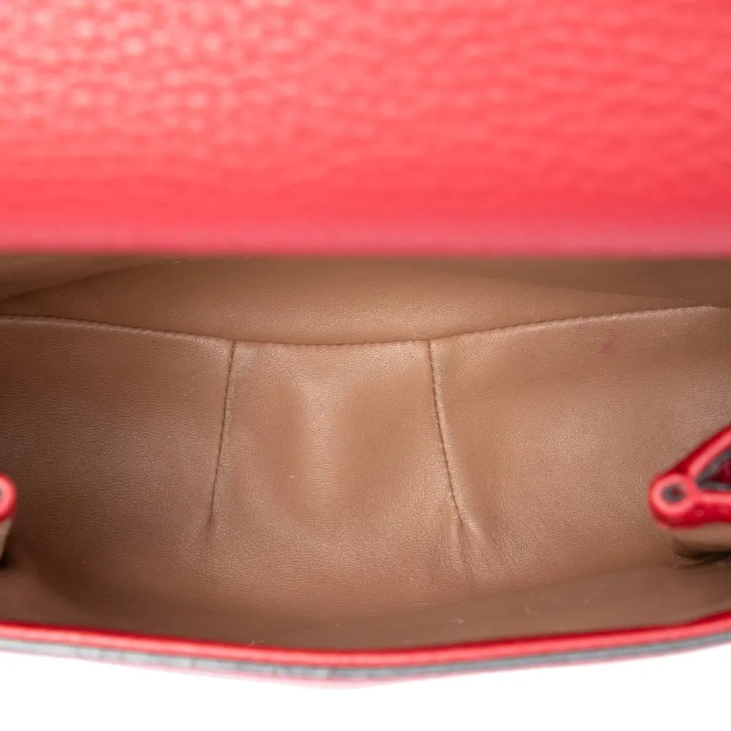 Gucci Medium Leather Bamboo Nouveau Fringe Crossbody Red Leather Very good - Model View