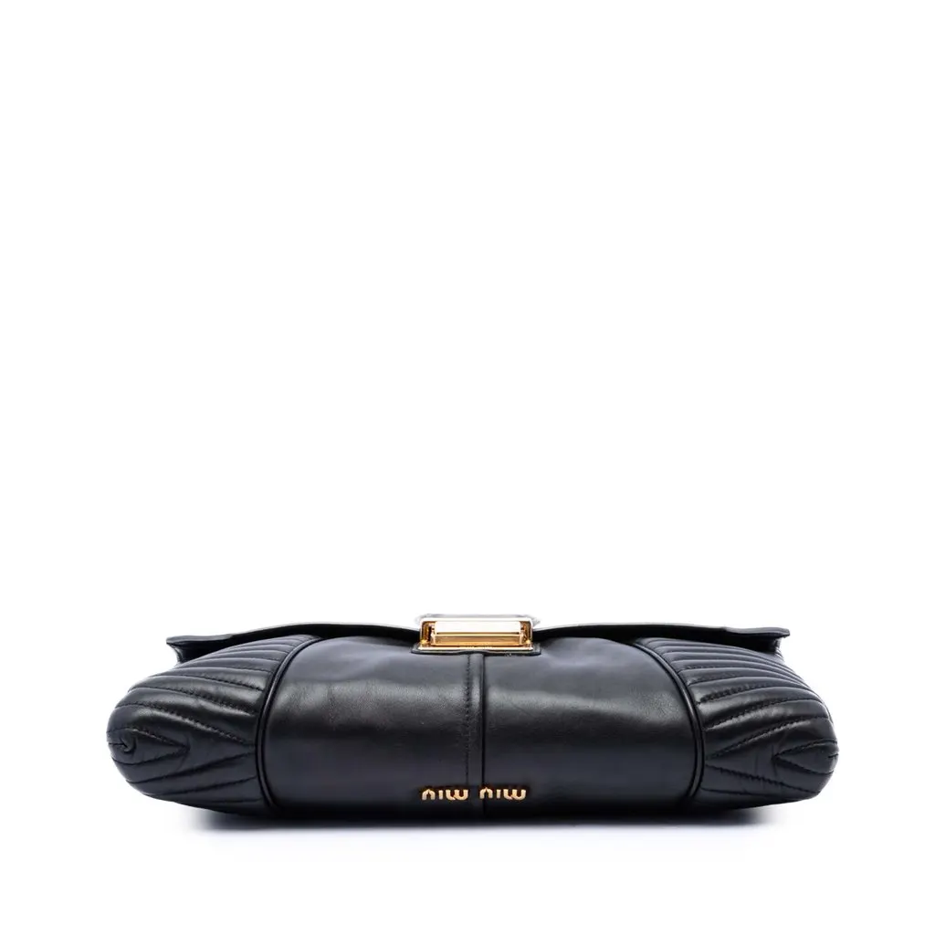 Miu Miu Matelasse Nappa Biker Crossbody Black Leather Very good - Inside View