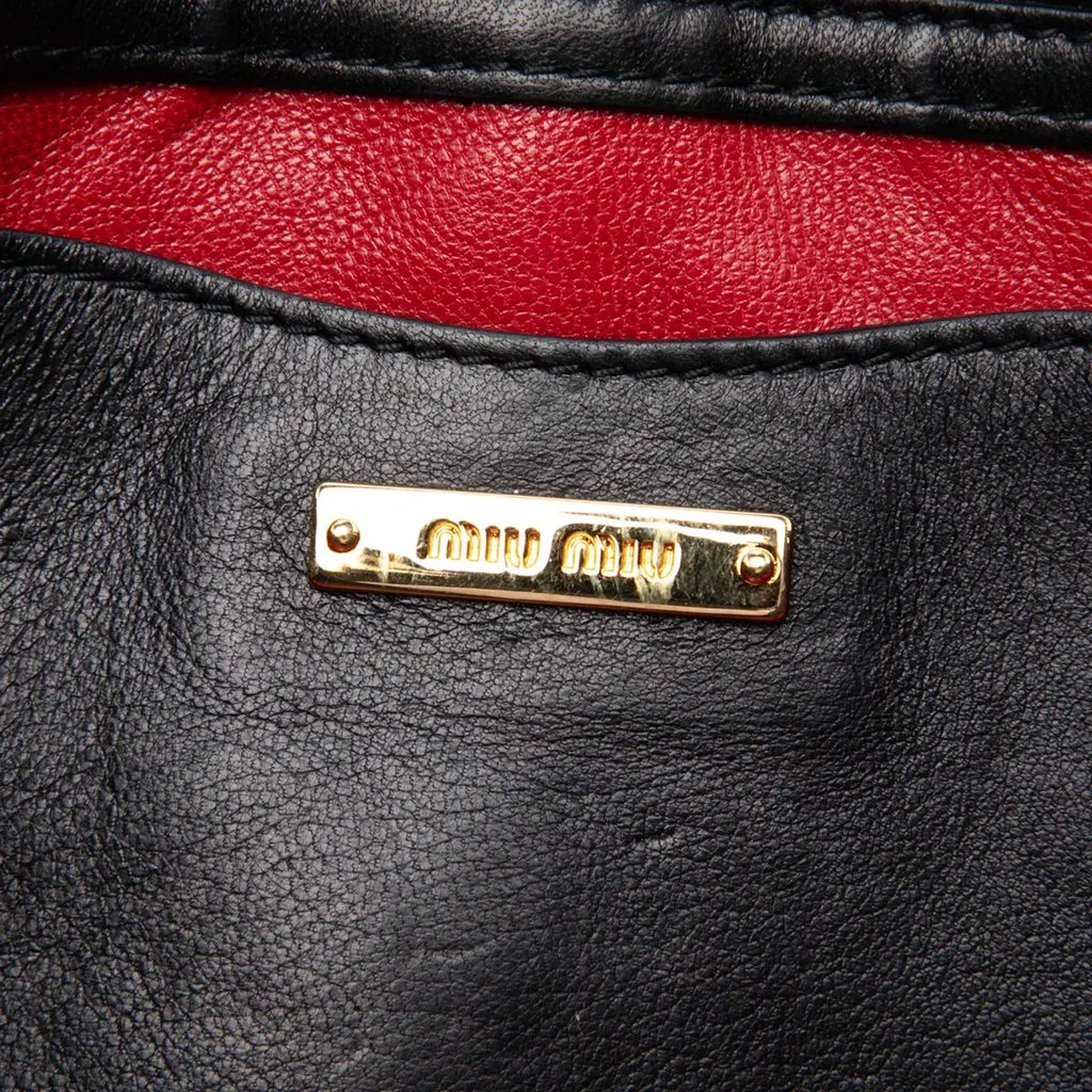 Miu Miu Matelasse Nappa Biker Crossbody Black Leather Very good - Box View