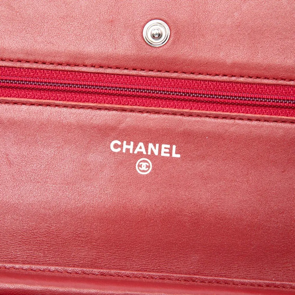 Chanel Quilted Aged Calfskin Reissue 2.55 Wallet on Chain Red Leather Very good - Box View