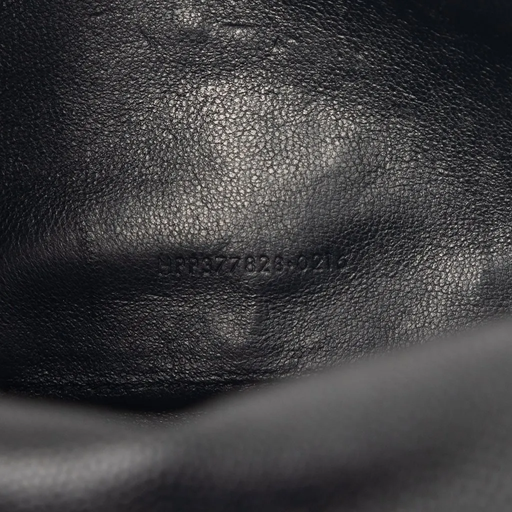 Saint Laurent Grain De Poudre Chevron Cassandre Envelope Chain Wallet Black Leather Good - Box View