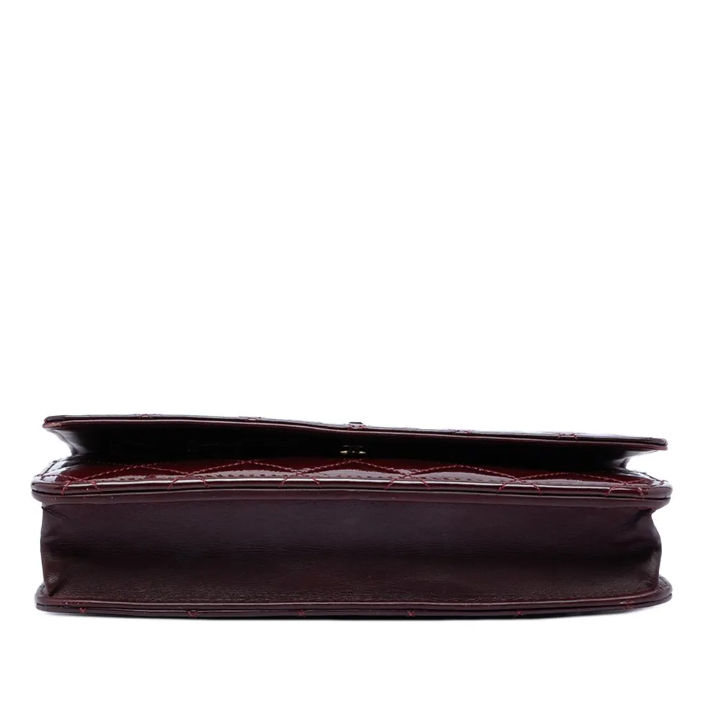 Chanel Quilted Patent Reissue 2.55 Wallet On Chain Red Leather Very good - Inside View