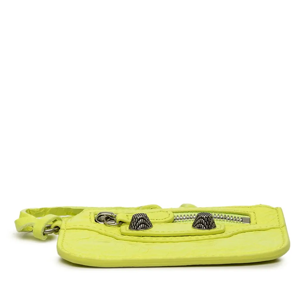 Balenciaga Lambskin Le Cagole Coin Purse Yellow Leather Very good - Inside View
