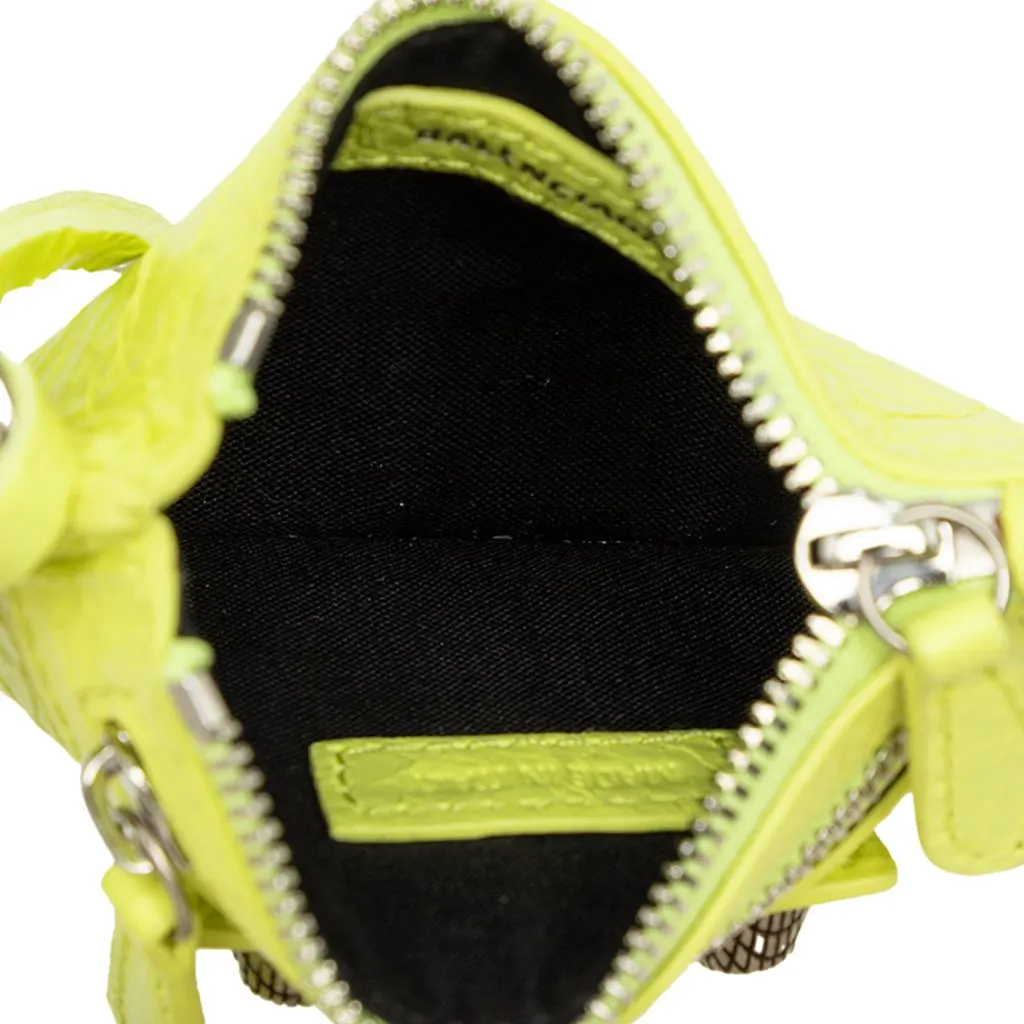 Balenciaga Lambskin Le Cagole Coin Purse Yellow Leather Very good - Model View