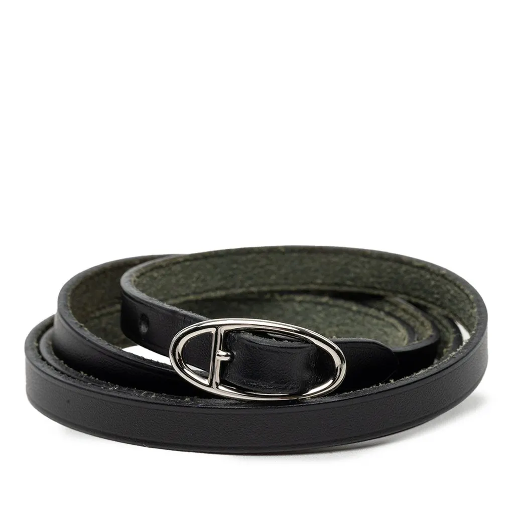Hermès Box Calf Triple Tour Wrap Bracelet Black Leather Very good - Front View