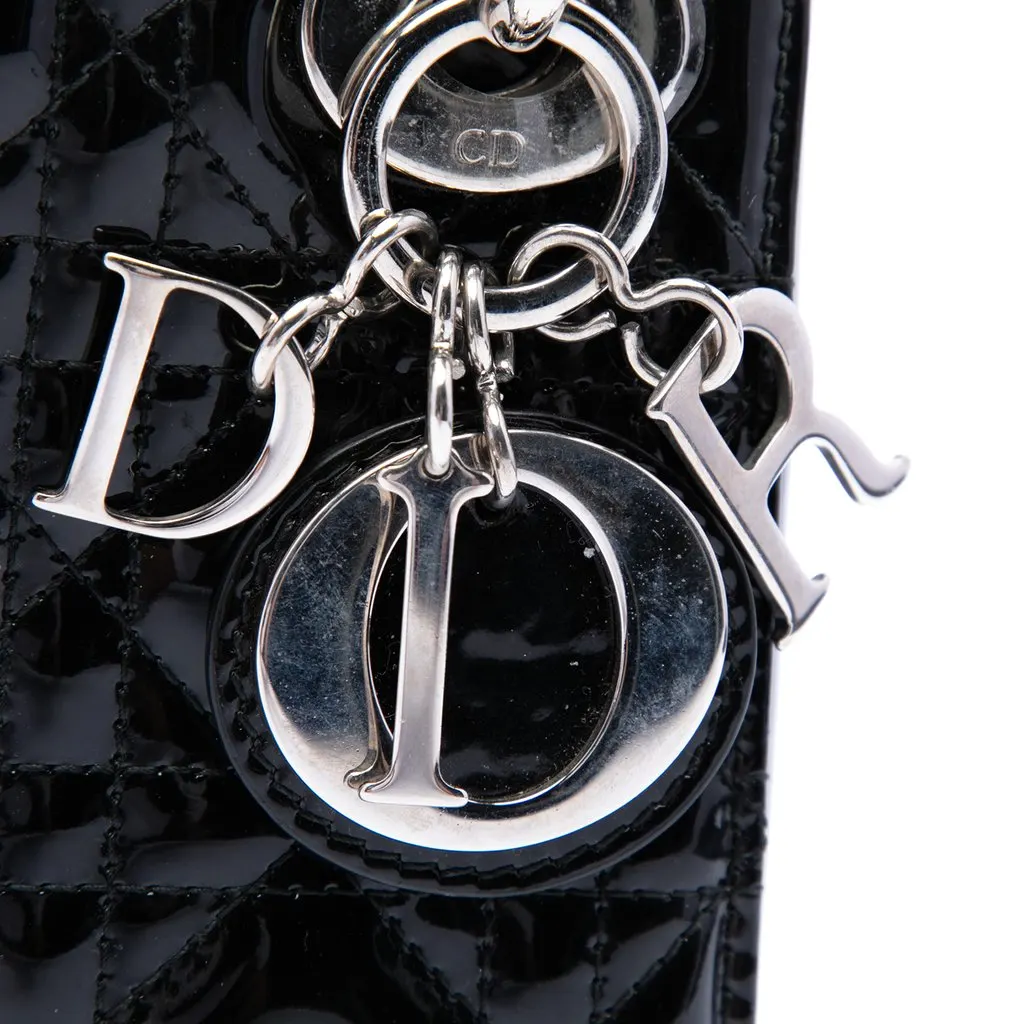 Dior Mini Patent Cannage Lady Dior Black Leather Very good - Box View