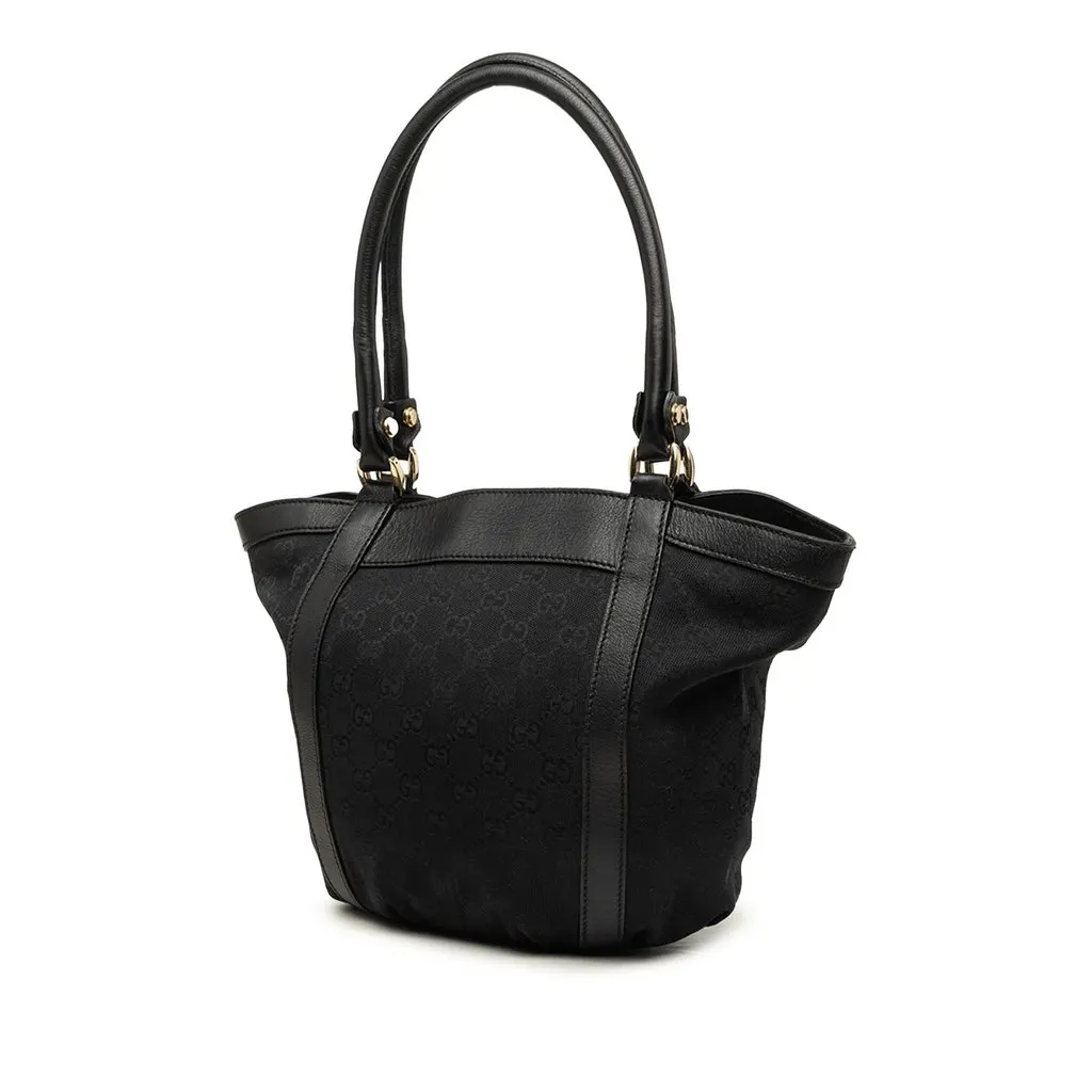 Gucci GG Canvas Abbey D Ring Handbag Black Canvas Good - Back View
