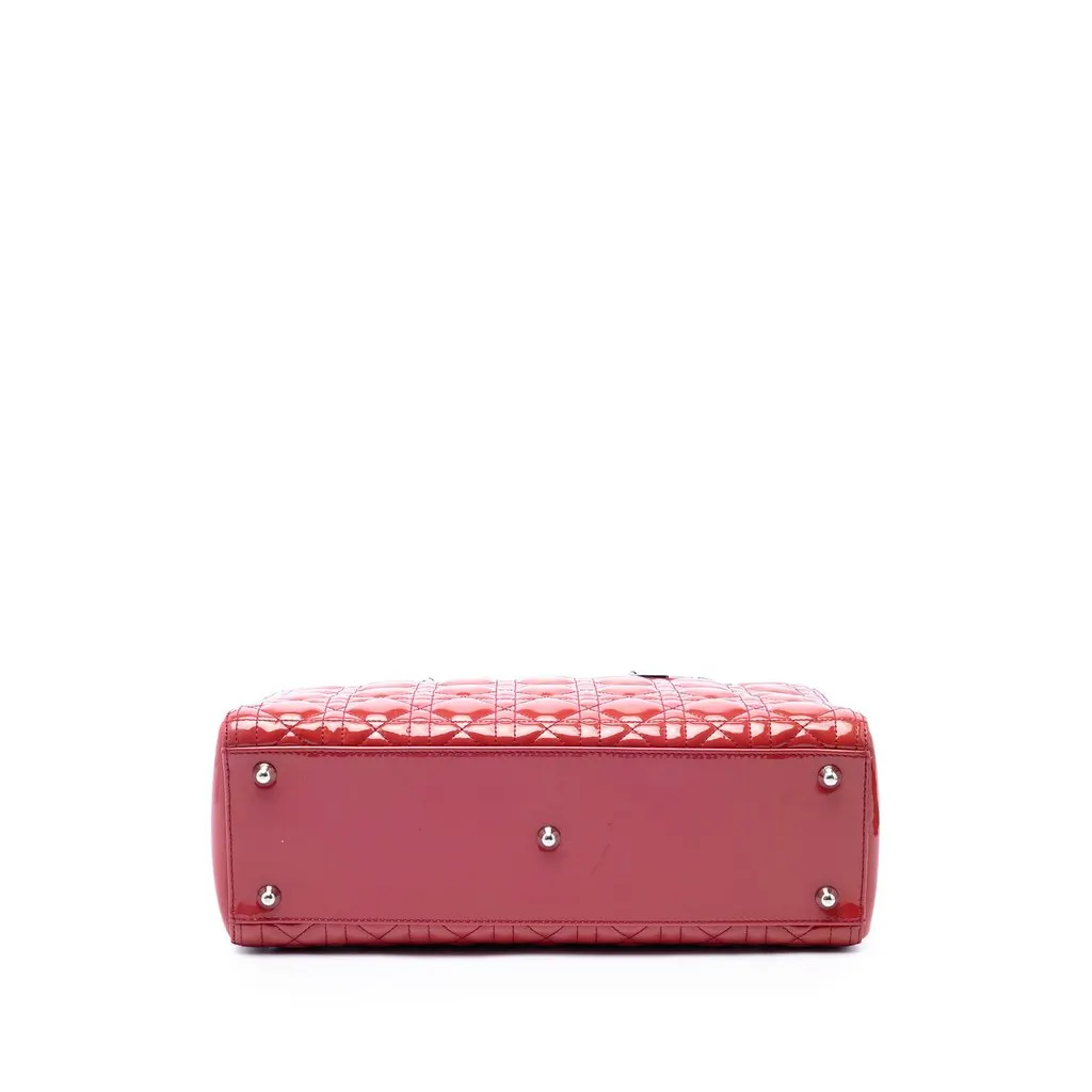 Dior Large Patent Cannage Lady Dior Pink Leather Very good - Inside View