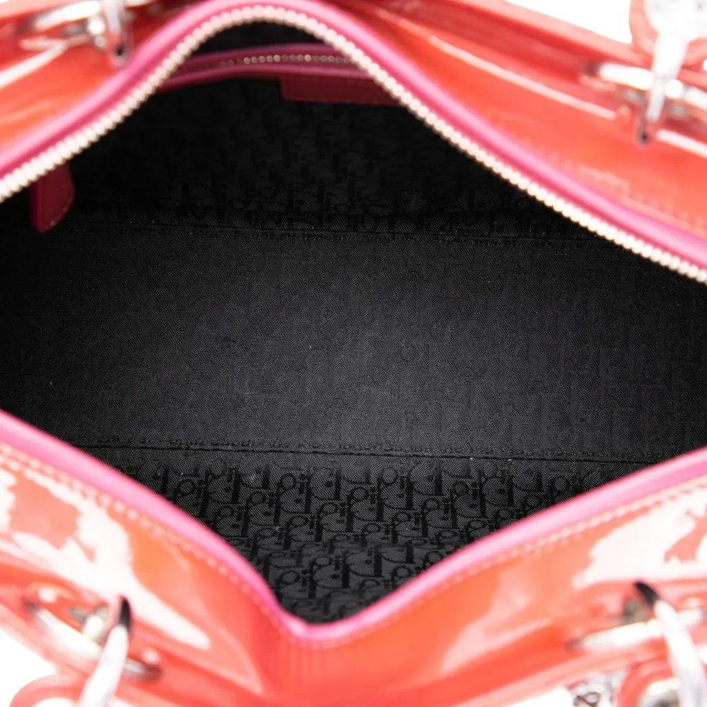 Dior Large Patent Cannage Lady Dior Pink Leather Very good - Model View