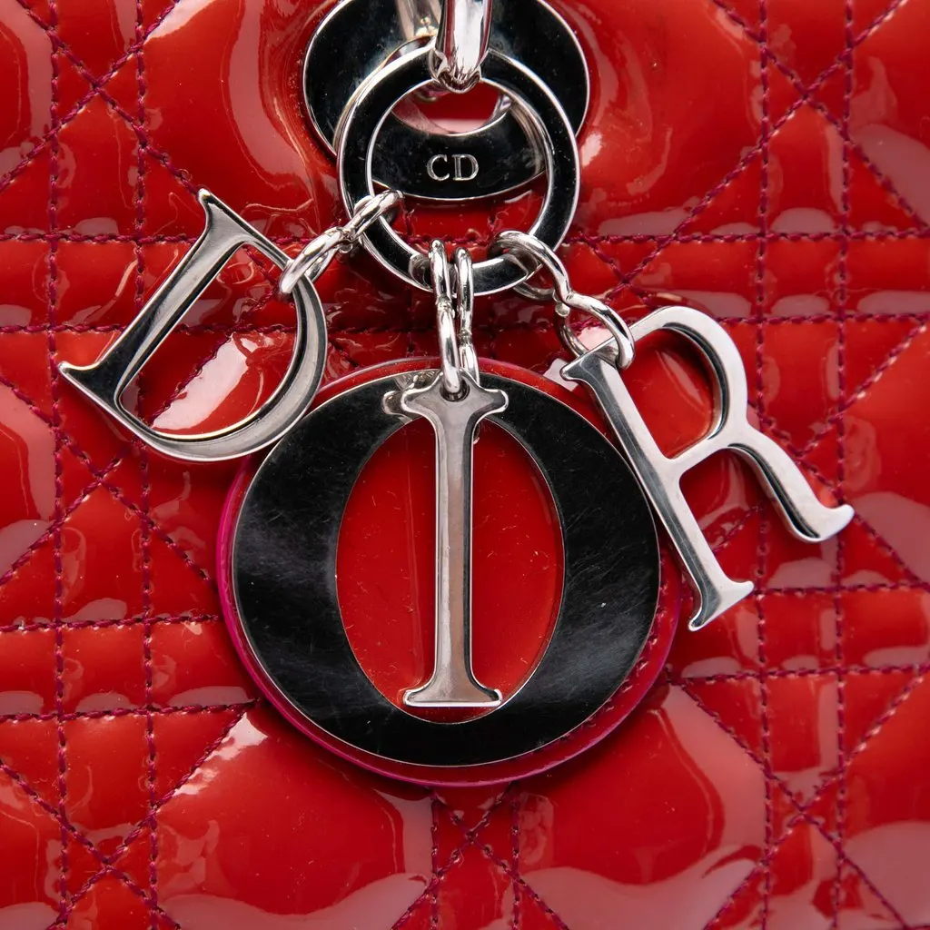Dior Large Patent Cannage Lady Dior Pink Leather Very good - Box View