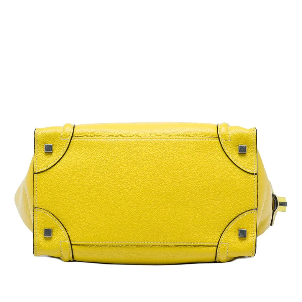 Celine Mini Calfskin Luggage Tote Yellow Leather Very good - Inside View