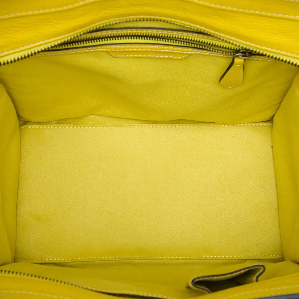 Celine Mini Calfskin Luggage Tote Yellow Leather Very good - Model View