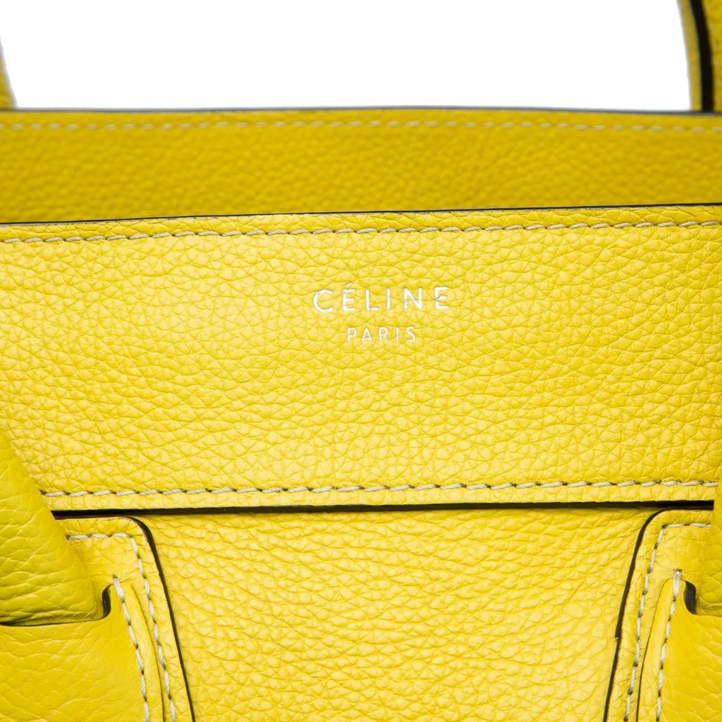 Celine Mini Calfskin Luggage Tote Yellow Leather Very good - Box View