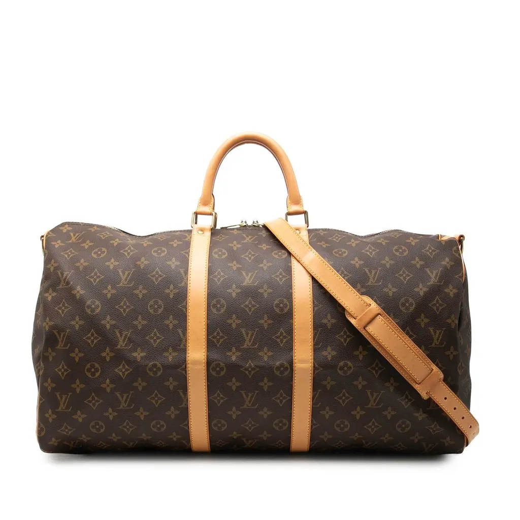 Louis Vuitton Monogram Keepall Bandouliere 55 Brown Very good - Front View
