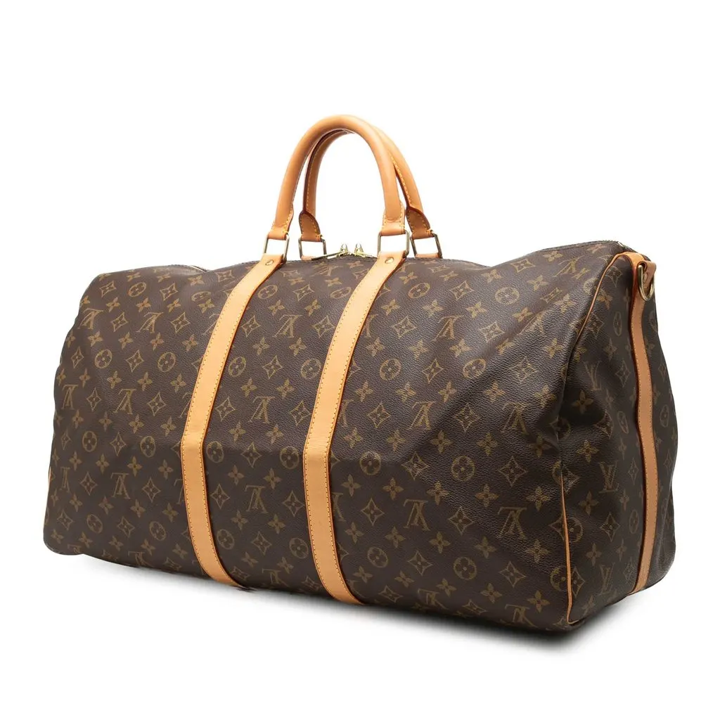 Louis Vuitton Monogram Keepall Bandouliere 55 Brown Very good - Back View