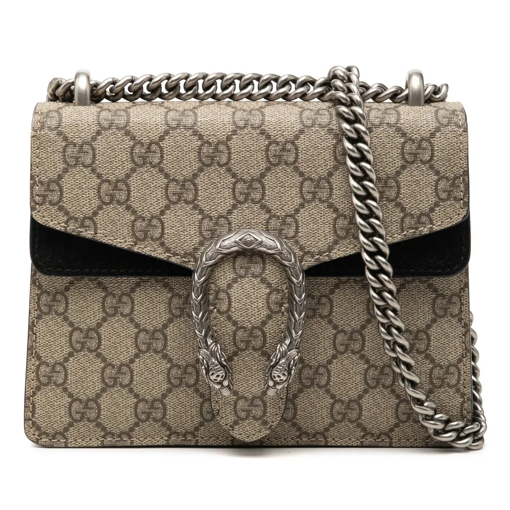 Gucci Small GG Supreme Dionysus Crossbody Beige Very good - Front View