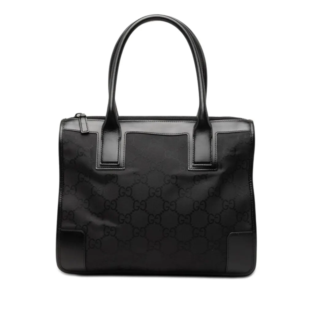 Gucci GG Nylon Tote Black Good - Front View