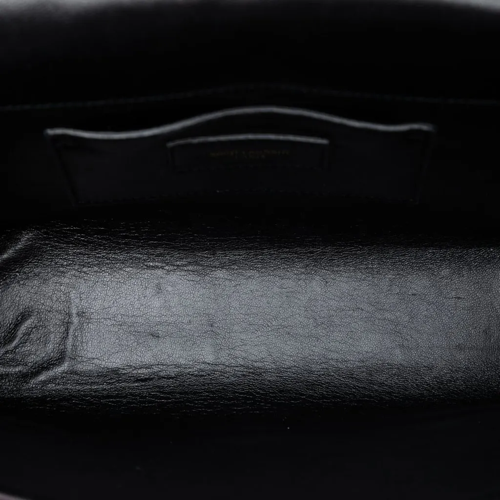 Saint Laurent Medium Suede Monogram Kate Tassel Crossbody Black Suede Good - Model View