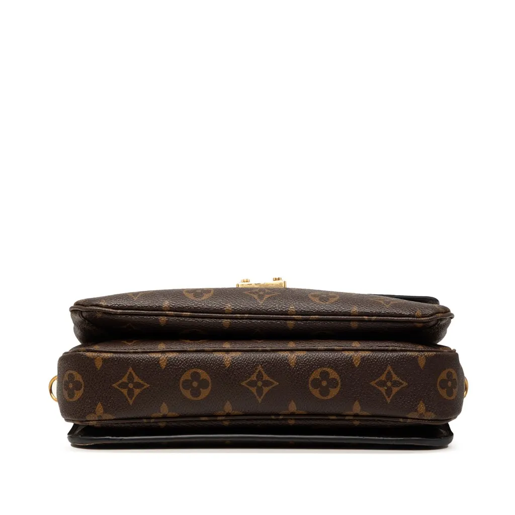 Louis Vuitton Monogram Braided Pochette Metis Brown Canvas Good - Inside View