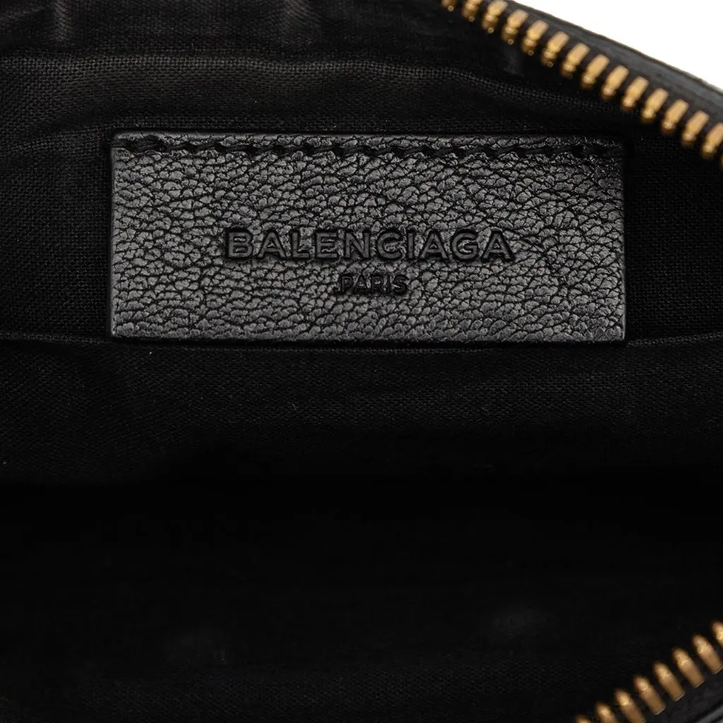 Balenciaga Goatskin Motocross Classic Metallic Edge Clutch Black Leather Very good - Box View