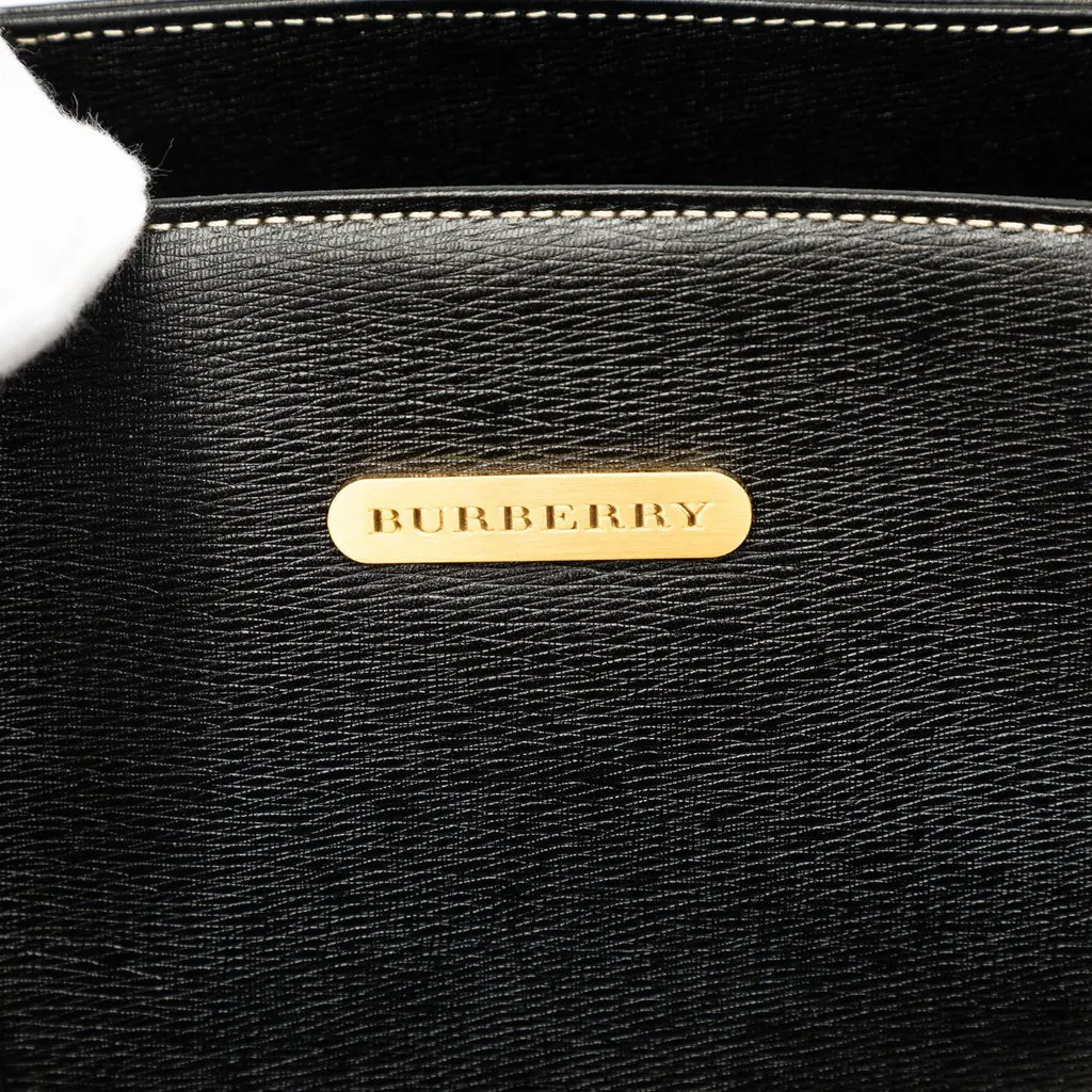 Burberry Leather Tote Black Leather Very good - Box View