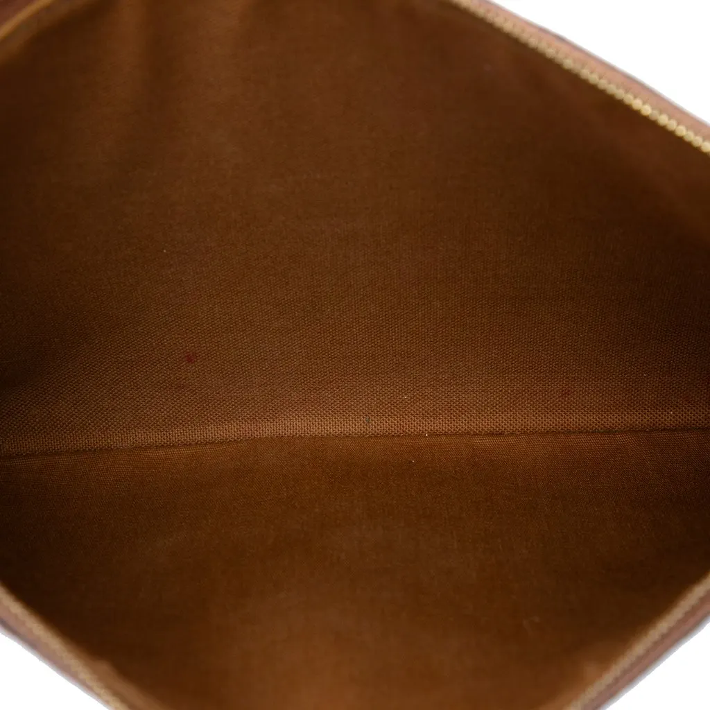 Celine Small Triomphe Coated Canvas Clutch Brown Canvas Very good - Model View