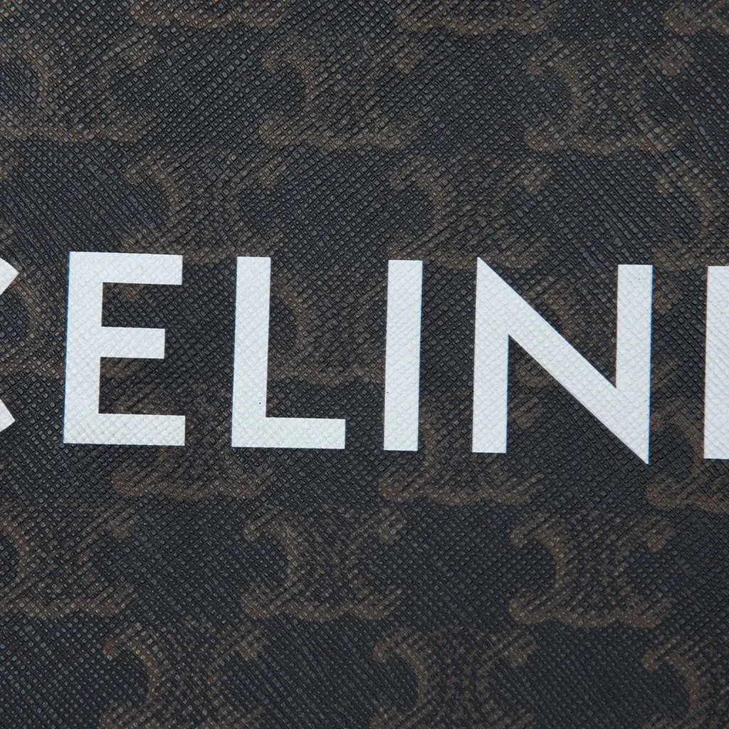 Celine Small Triomphe Coated Canvas Clutch Brown Canvas Very good - Box View