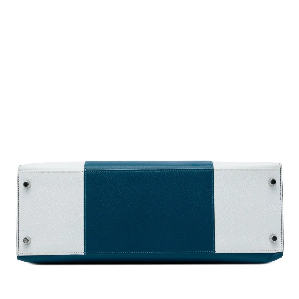 Hermès Bicolor Epsom Kelly Flag Sellier 35 Blue Leather Very good - Inside View