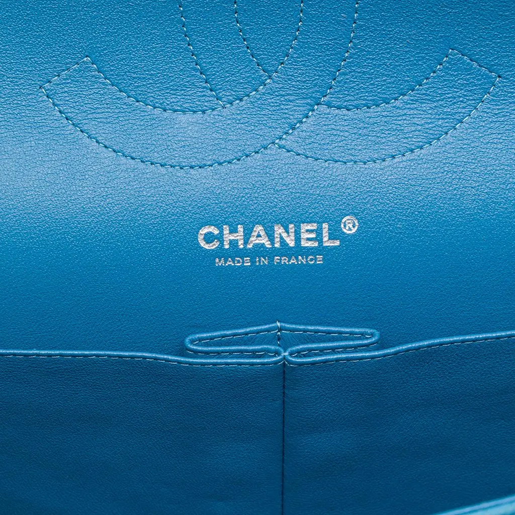 Chanel Jumbo Classic Caviar Double Flap Blue Leather Very good - Box View