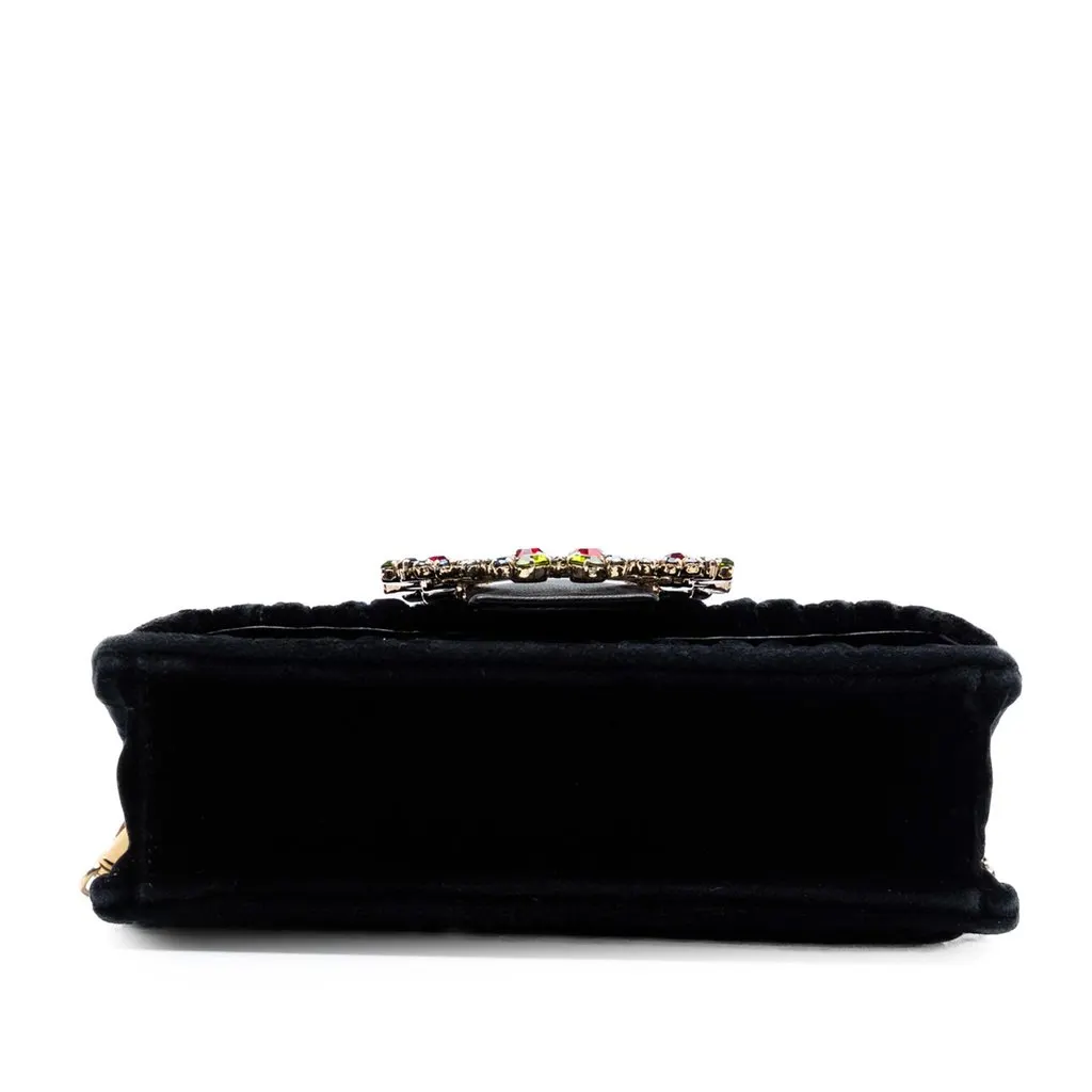 Miu Miu Matelasse Velvet Crystal Embellished Crossbody Black Very good - Inside View