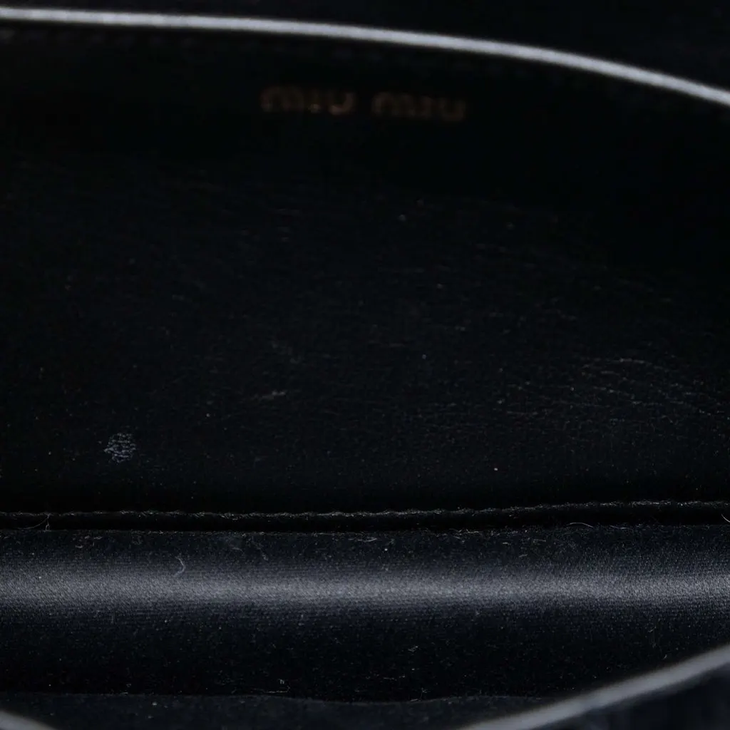 Miu Miu Matelasse Velvet Crystal Embellished Crossbody Black Very good - Model View