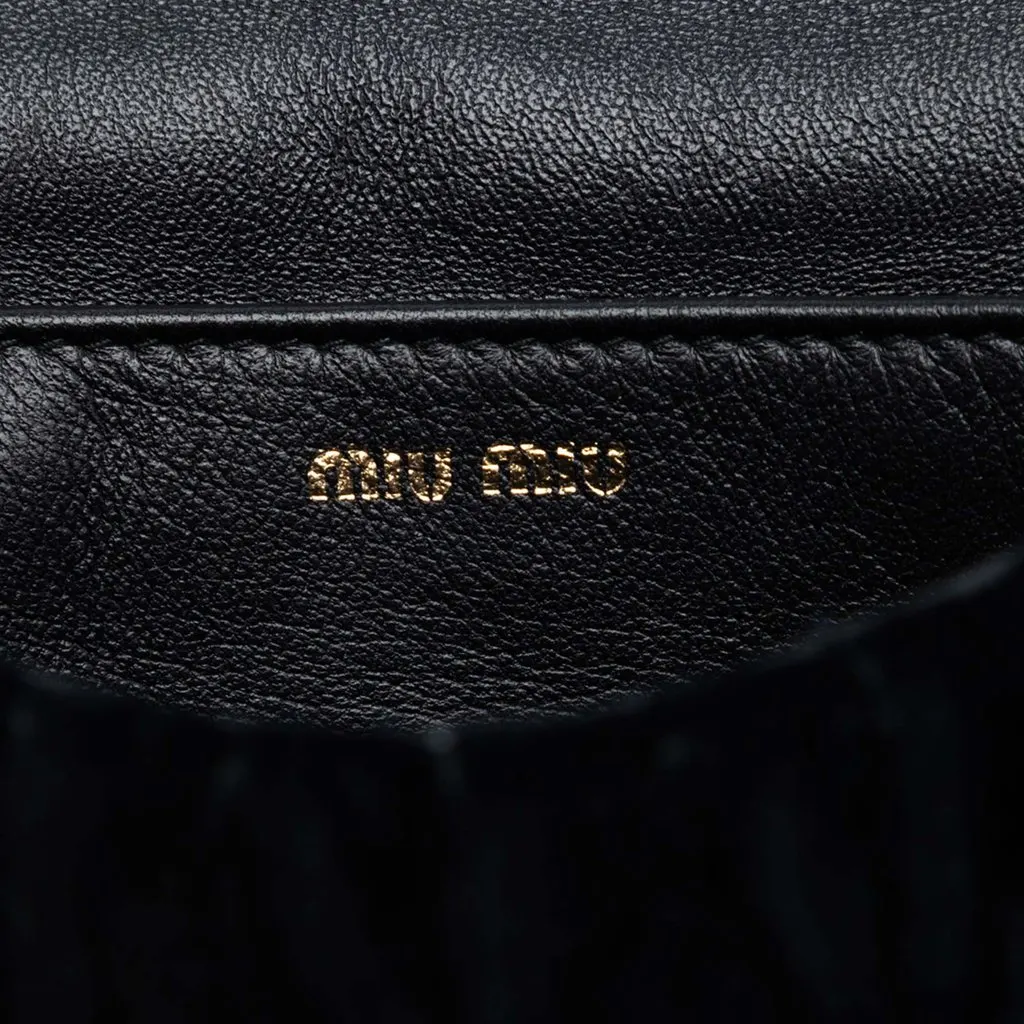 Miu Miu Matelasse Velvet Crystal Embellished Crossbody Black Very good - Box View