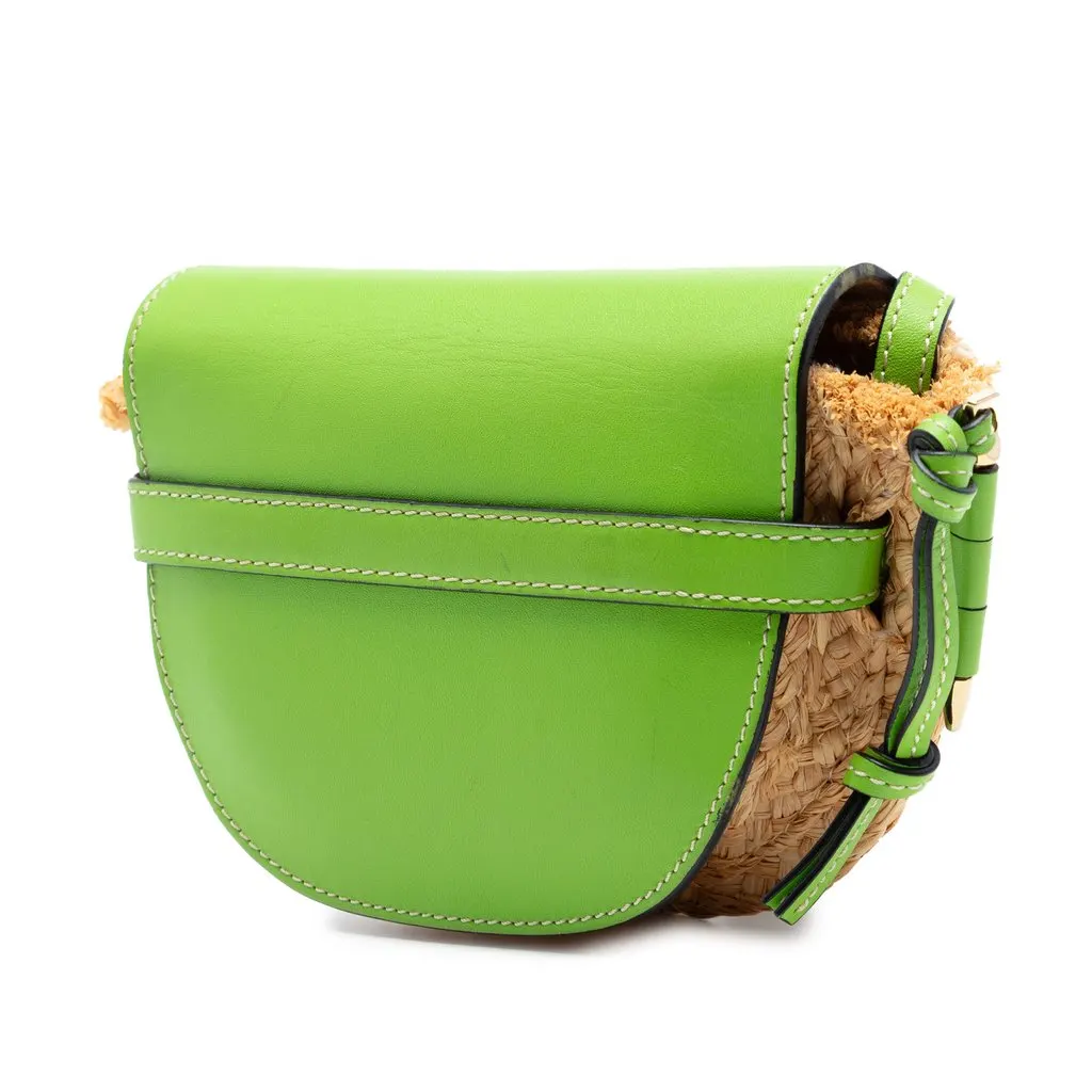 LOEWE Mini Raffia Gate Crossbody Beige Very good - Back View