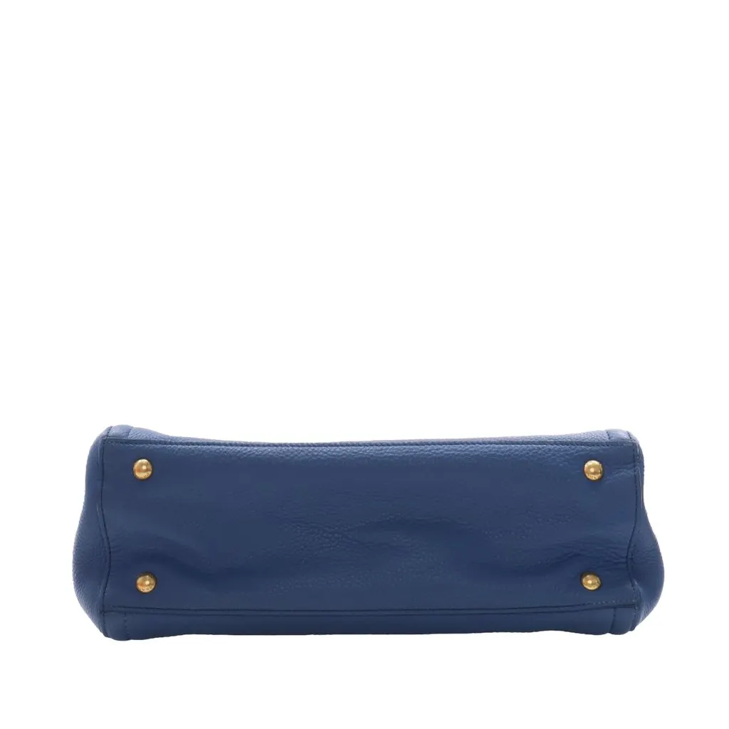 Prada Vitello Daino Open Convertible Tote Blue Leather Very good - Inside View