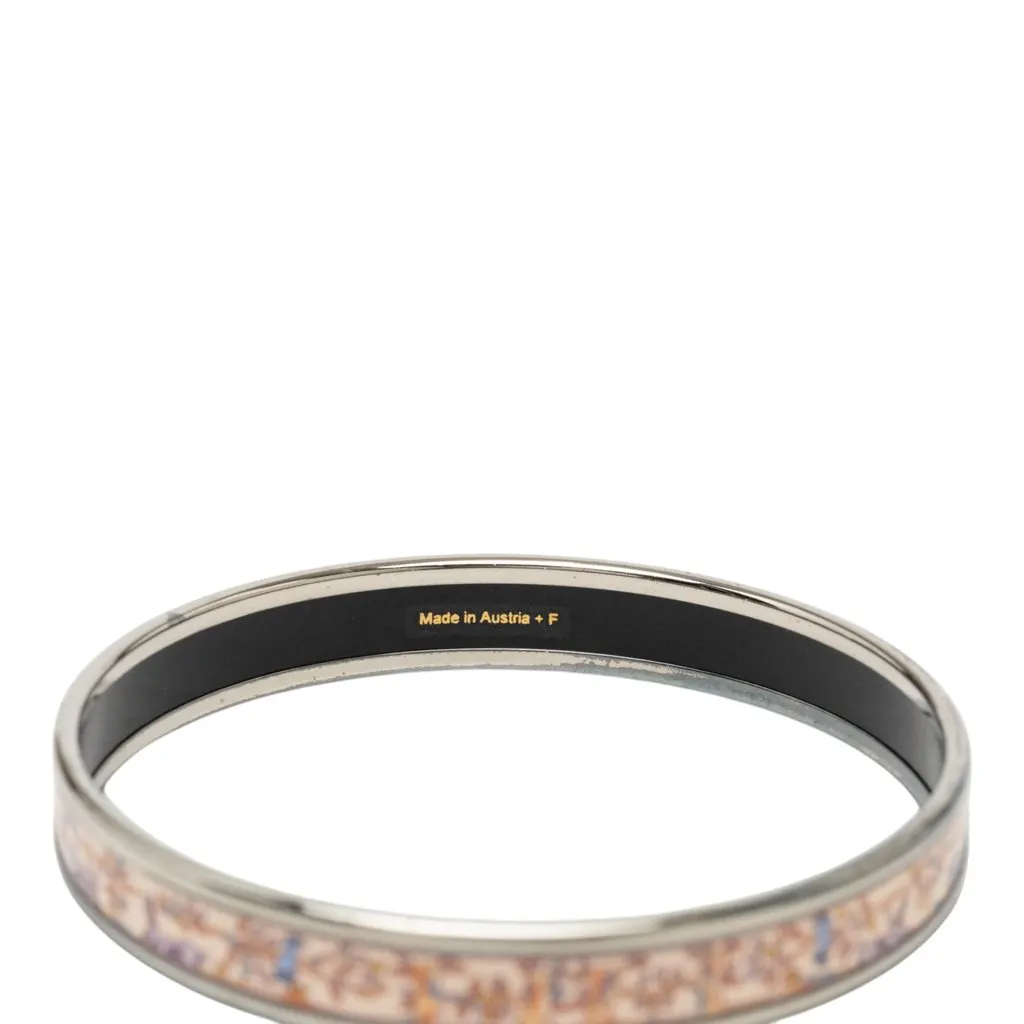 Hermès Narrow Enamel Forest Animals Bangle Bracelet 65 Pink Very good - Model View