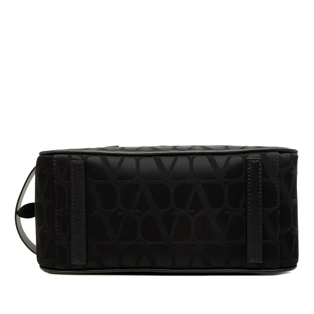 Valentino Toile Iconographe Wash Bag Black Canvas Good - Inside View