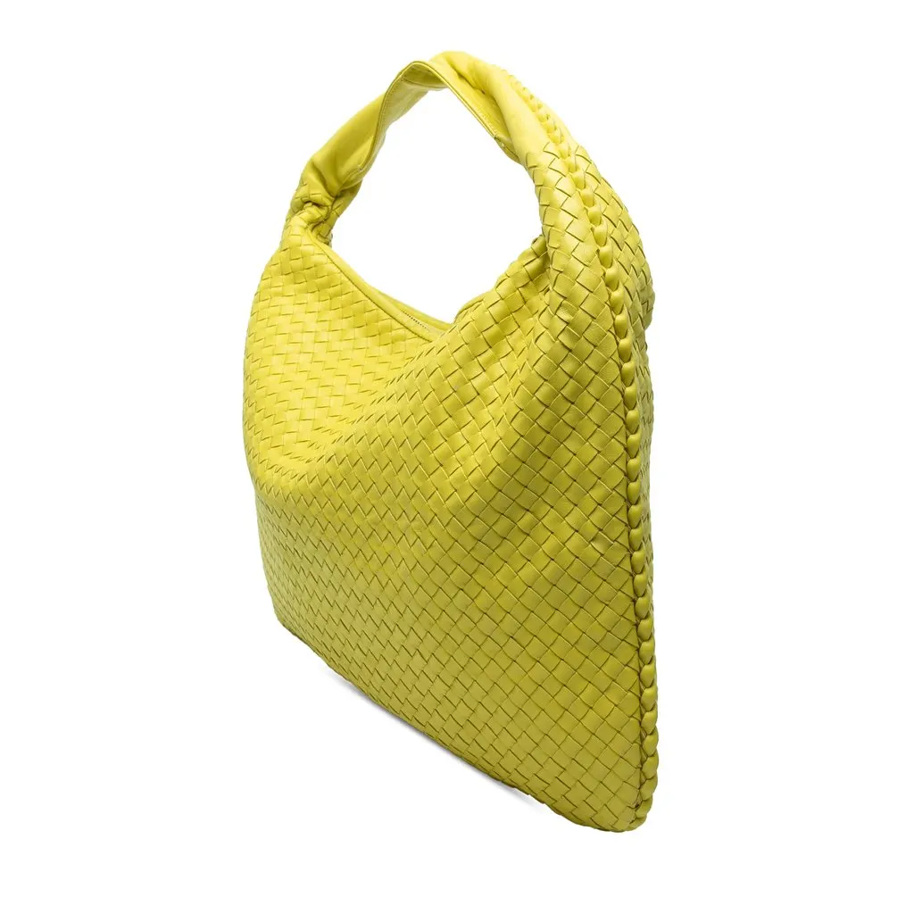 Bottega Veneta Large Nappa Intrecciato Veneta Hobo Yellow Leather Very good - Back View