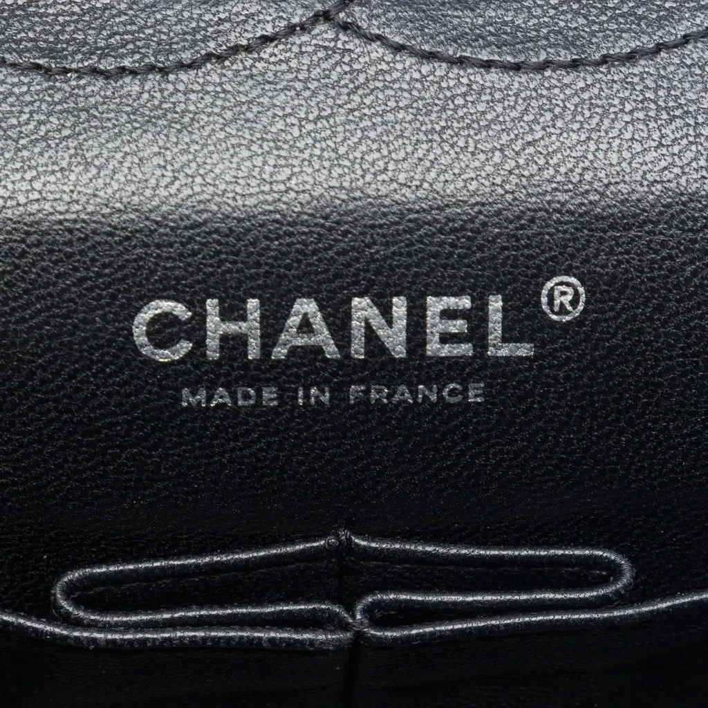 Chanel Small CC Quilted Patent Accordion Double Flap Black Leather Good - Box View