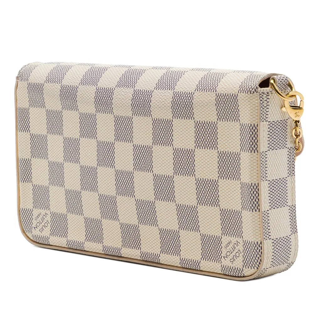Louis Vuitton Damier Azur Pochette Felicie White Canvas Good - Back View
