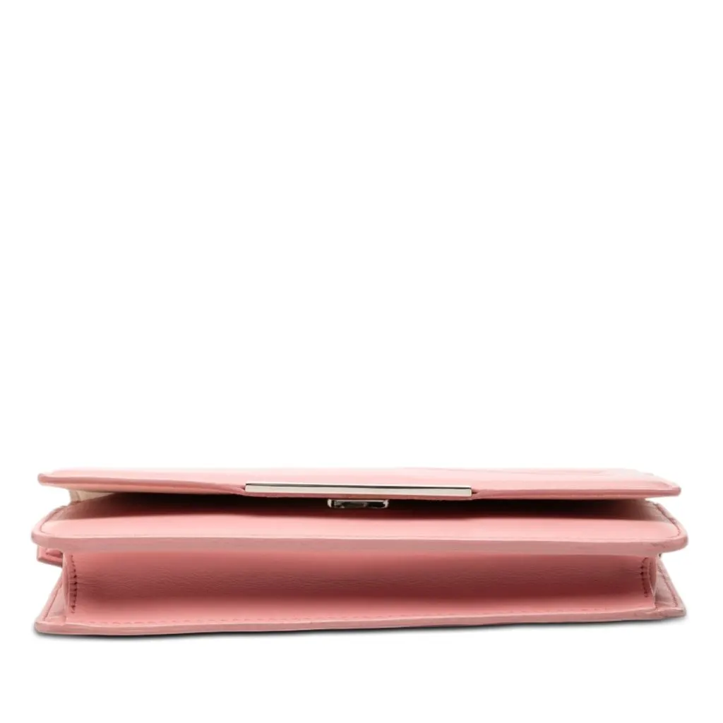 Fendi Nappa Tube Wallet On Chain Pink Leather Very good - Inside View